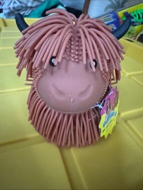 Plush-Look Brown Highland Cow Kids Toy - Soft Textured Squishy